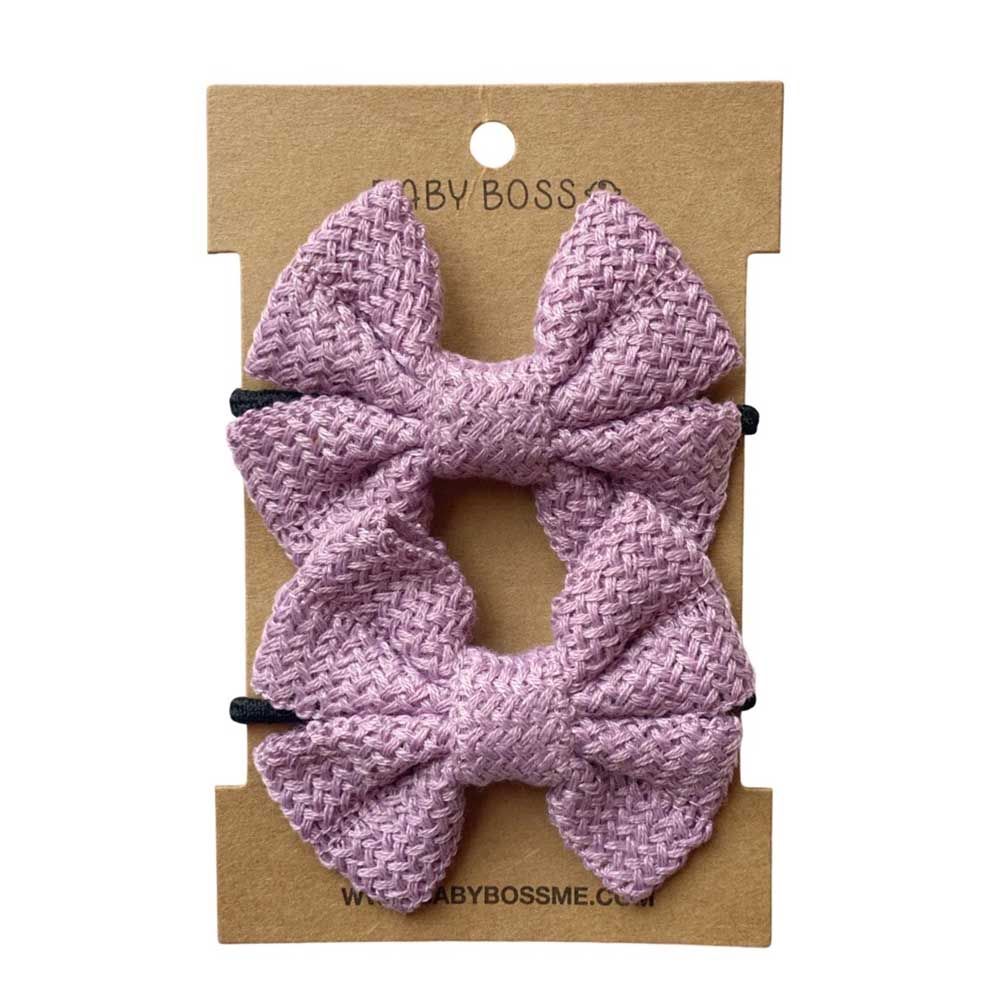 Baby Boss - Kids Hair Tie Bow - Purple - 2pcs