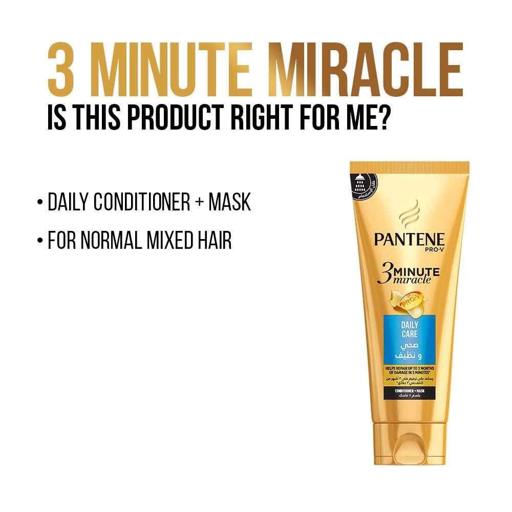 Pantene - Pro-V 3 Minute Miracle Daily Care Conditioner + Mask 200 ml