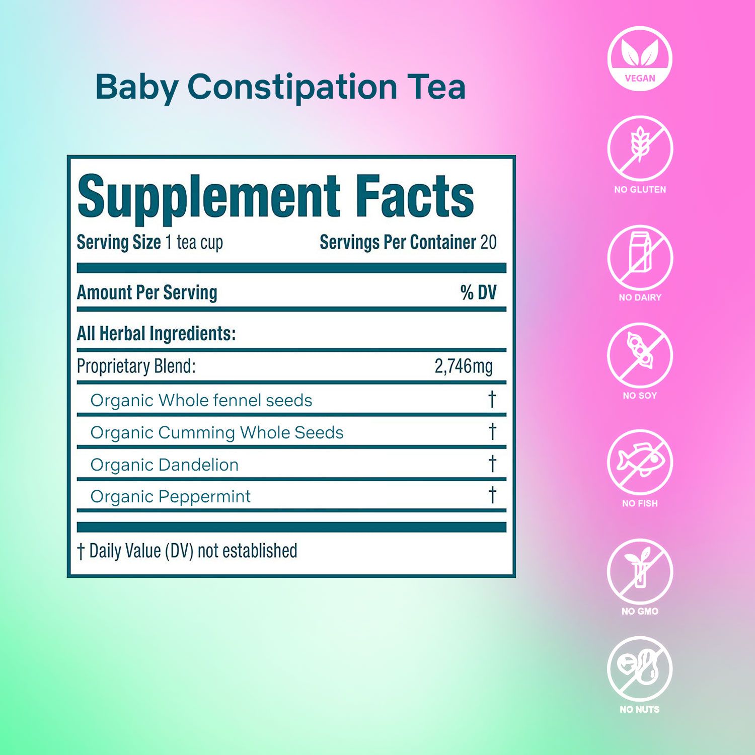 Secrets Of Tea - Baby Constipation Relief Tea - Pack Of 4 - 57G