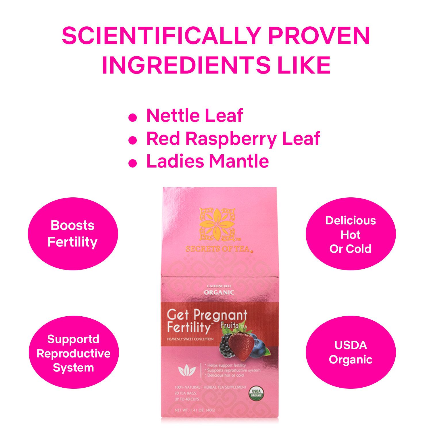 Secrets Of Tea - Fertility Tea - Peppermint - 4pcs - 40G