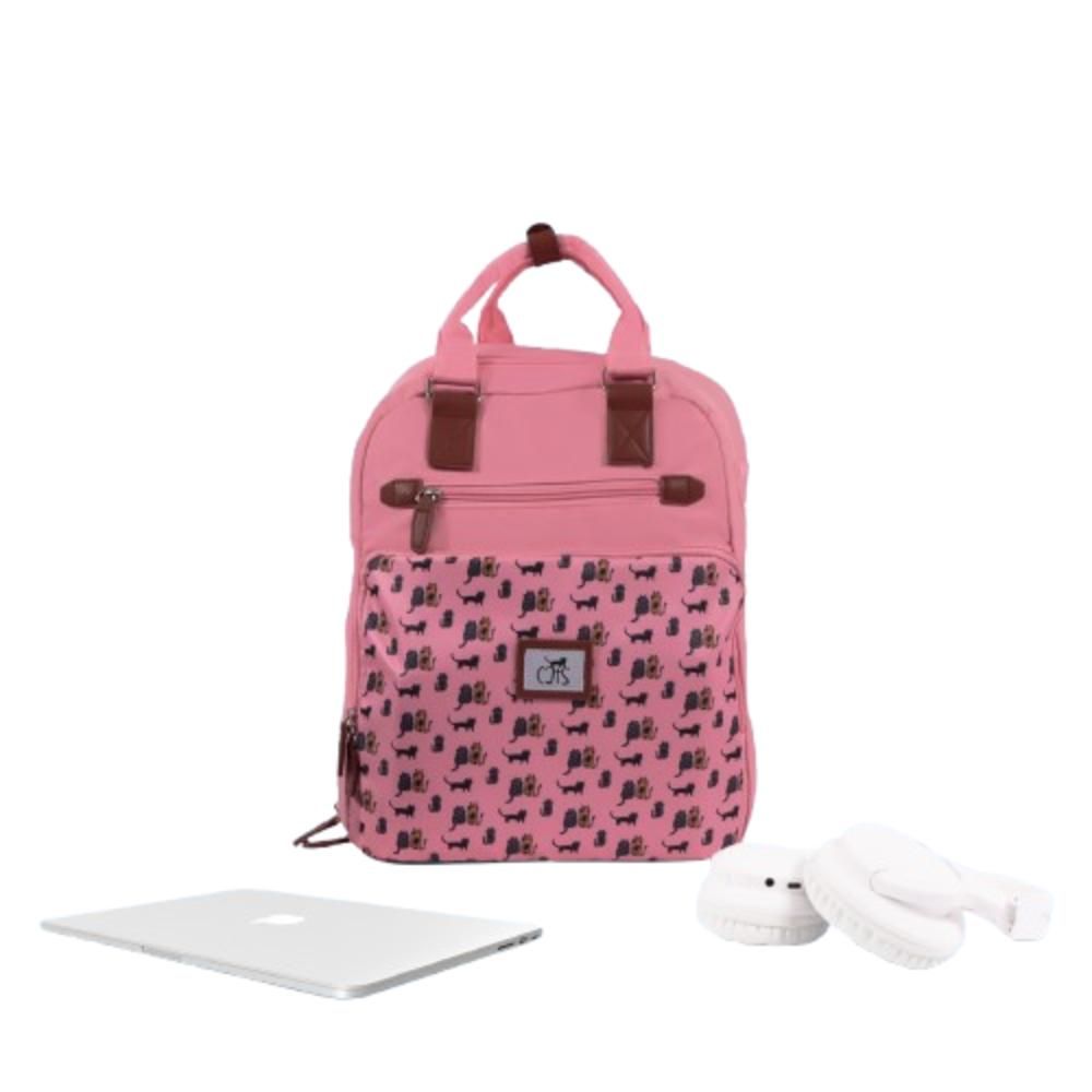 Biggdesign - Cats Laptop Backpack - Pink - 15-Inch