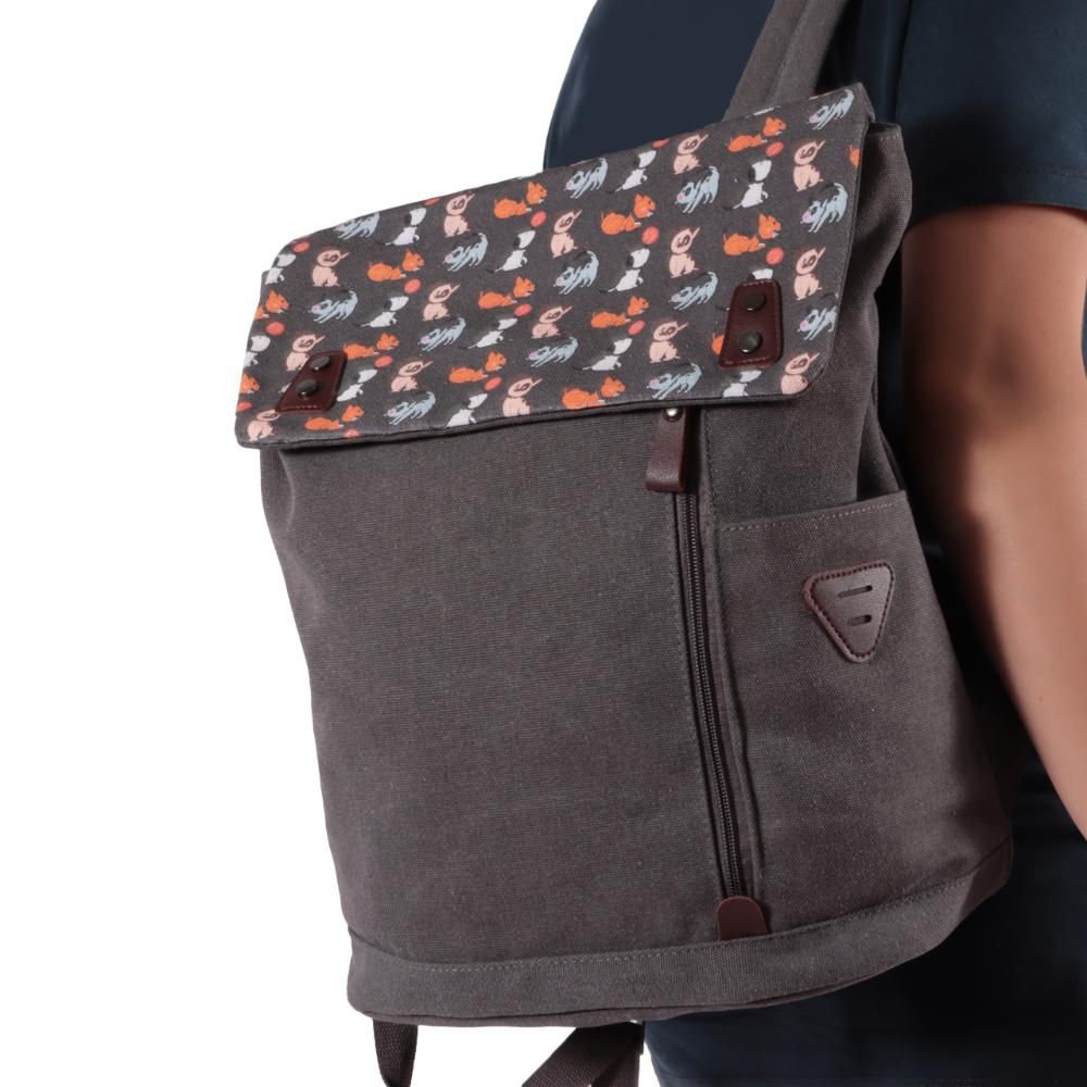 Biggdesign - Dogs Vintage Laptop Backpack - Grey - 16.5-Inch