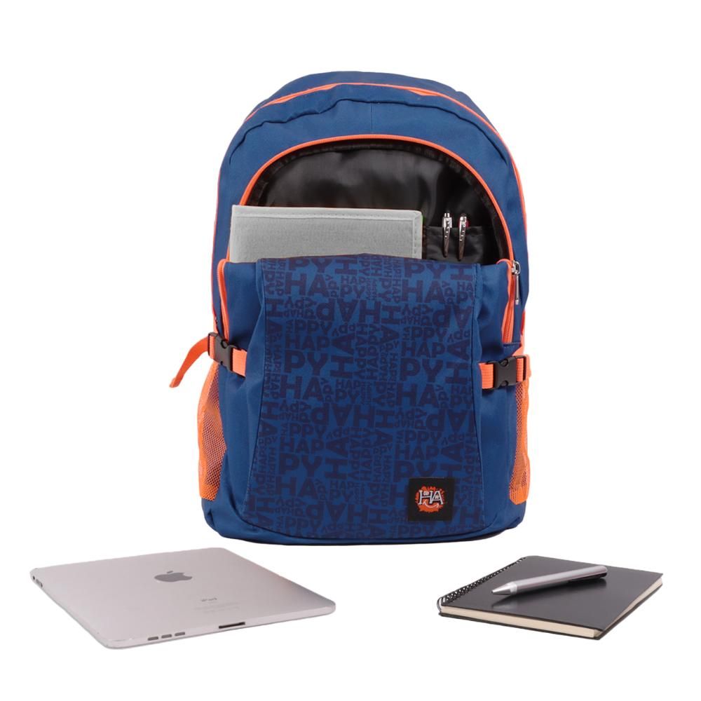 Biggdesign - Moods Up Happy Laptop Backpack - Navy Blue - 16.5-Inch