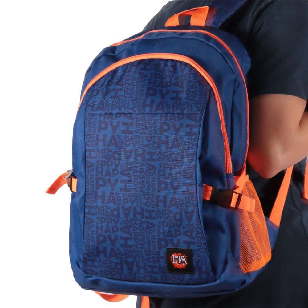 Biggdesign - Moods Up Happy Laptop Backpack - Navy Blue - 16.5-Inch