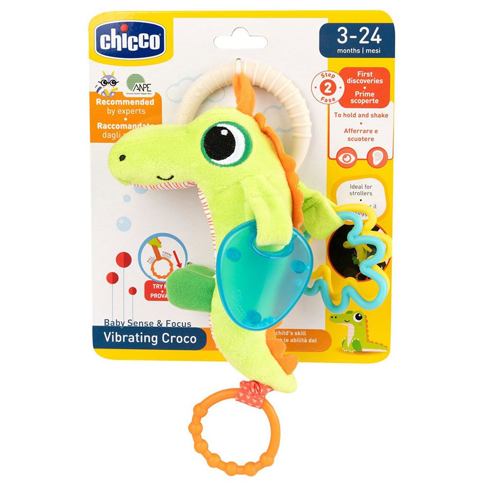 Chicco - Vibrating Crocodile Fabric Rattle