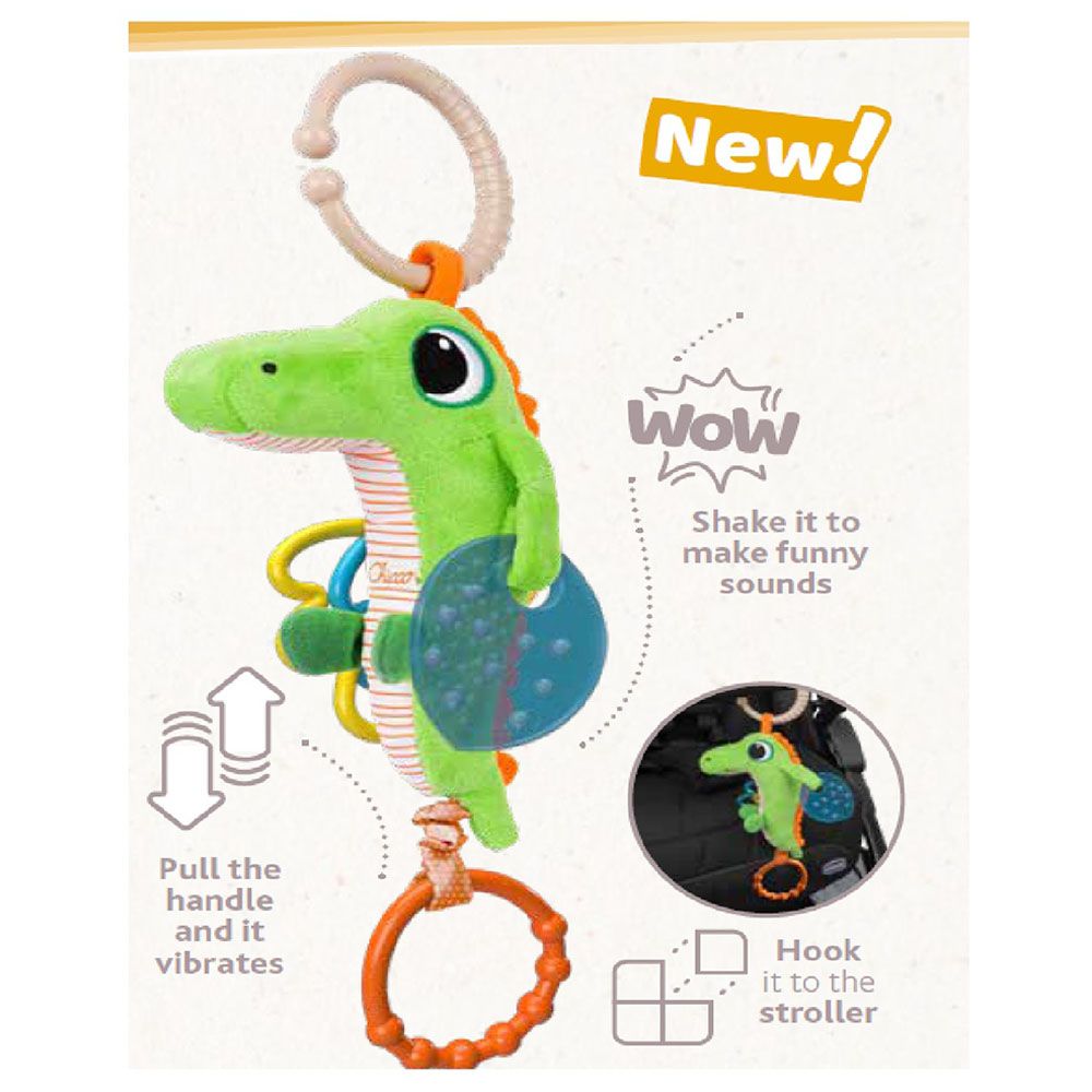 Chicco - Vibrating Crocodile Fabric Rattle