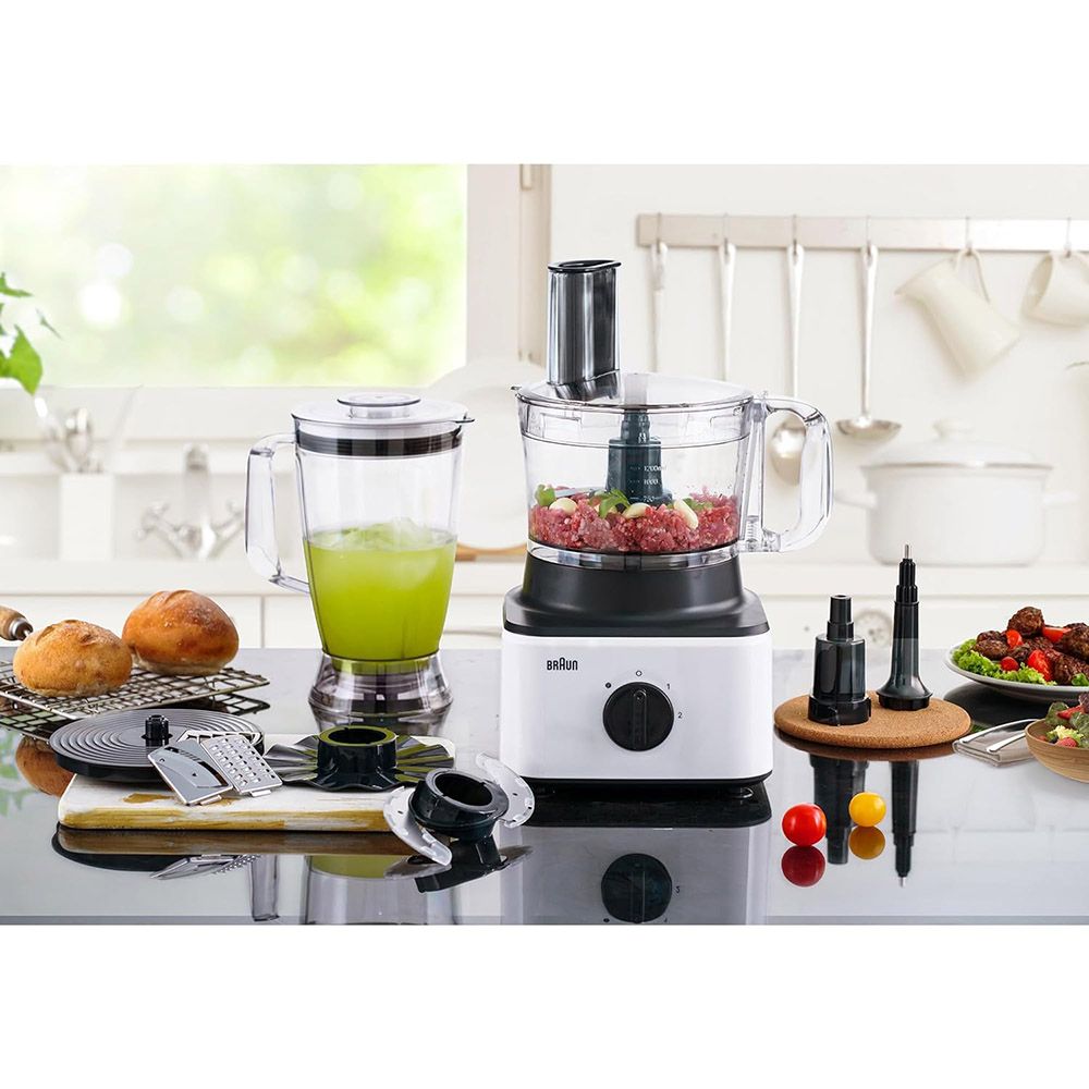 Braun - 8-in-1 Household Food Processor With Blender Set - White