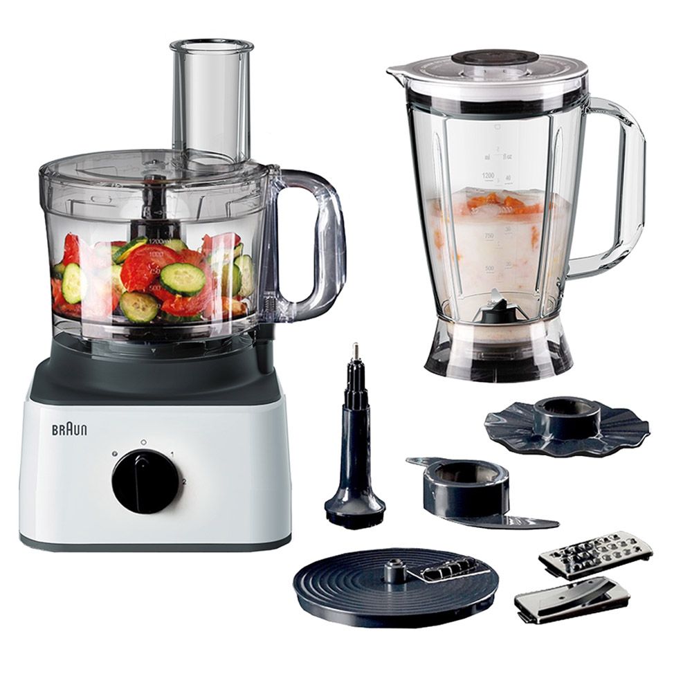 Braun - 8-in-1 Household Food Processor With Blender Set - White