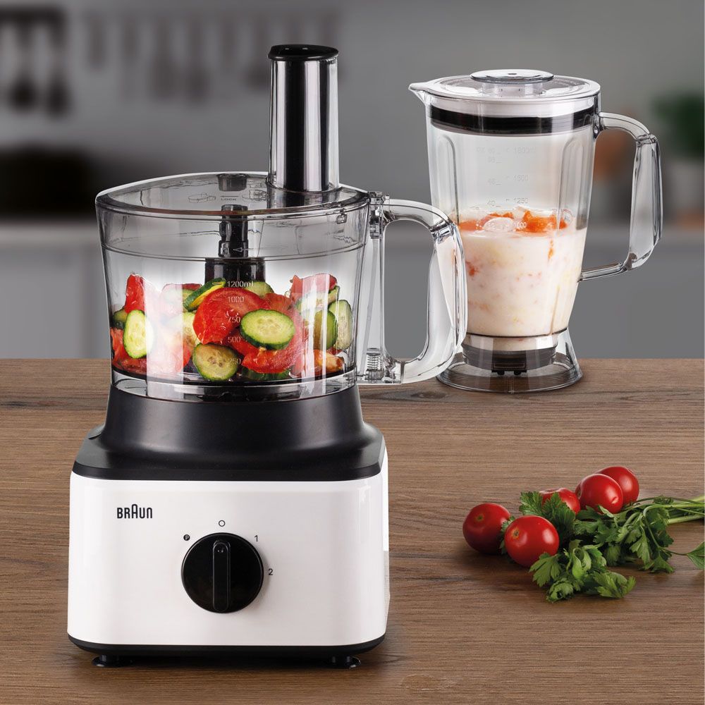 Braun - 8-in-1 Household Food Processor With Blender Set - White