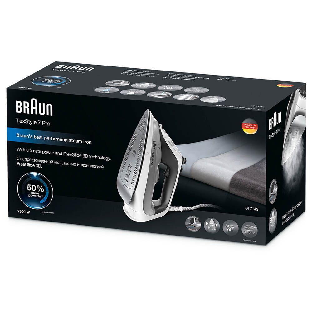 Braun - Pro Steam Iron 2900 W - White/Black