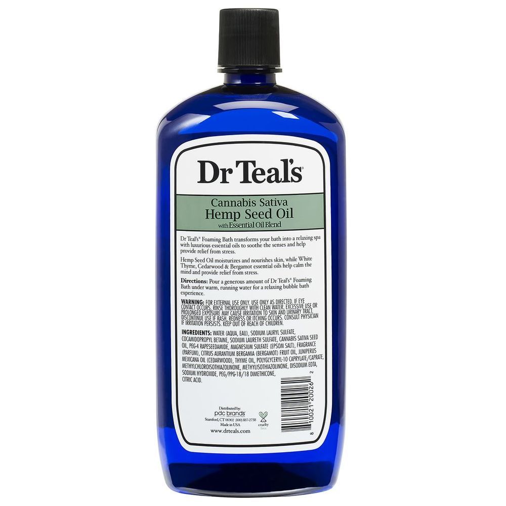 Dr Teal'S - Foaming Bath Cannabis Sativa Hemp Seed Oil - 1000ml