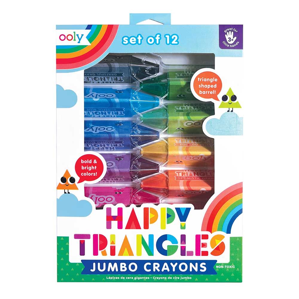 Ooly - Happy Triangles Jumbo Crayons - Pack of 12