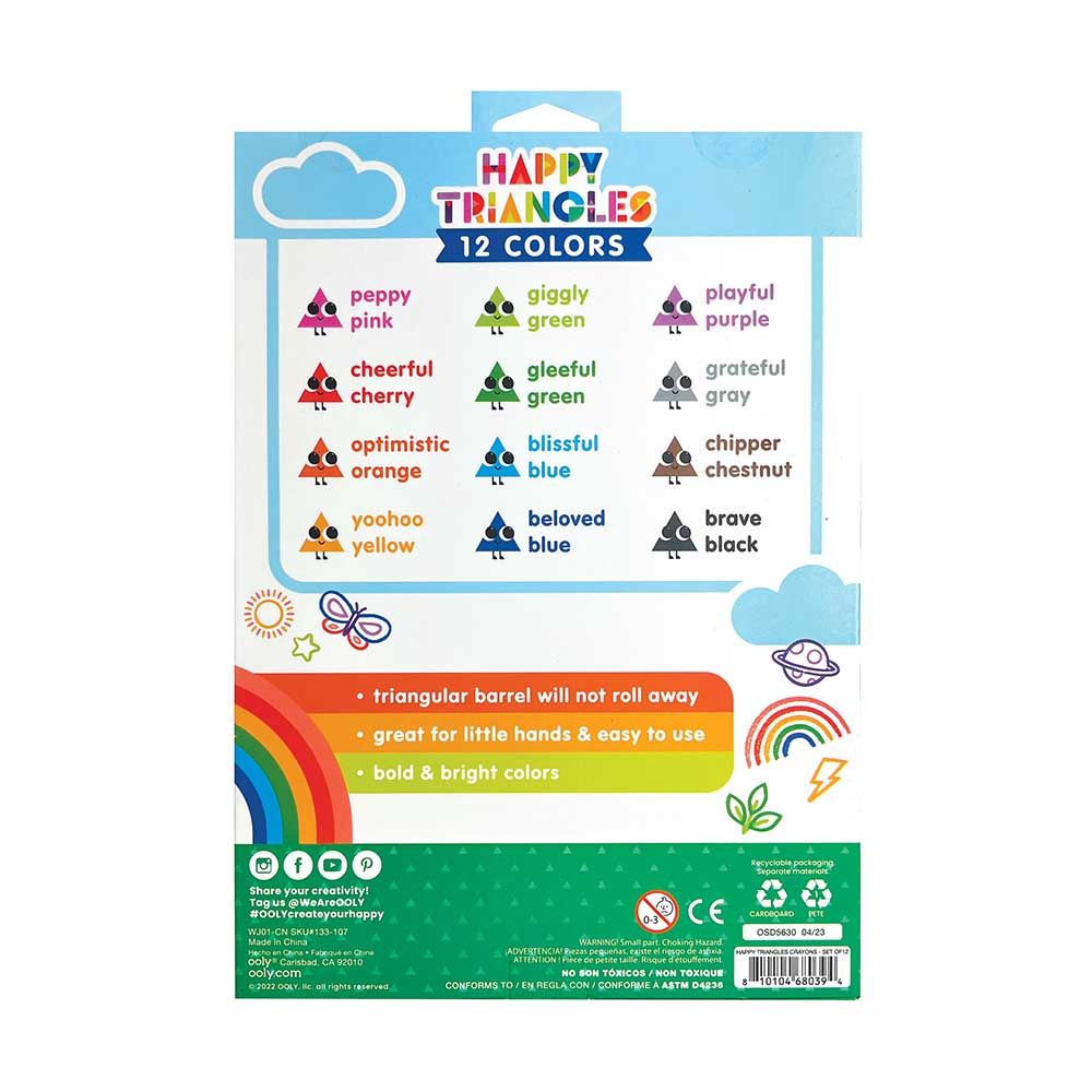 Ooly - Happy Triangles Jumbo Crayons - Pack of 12