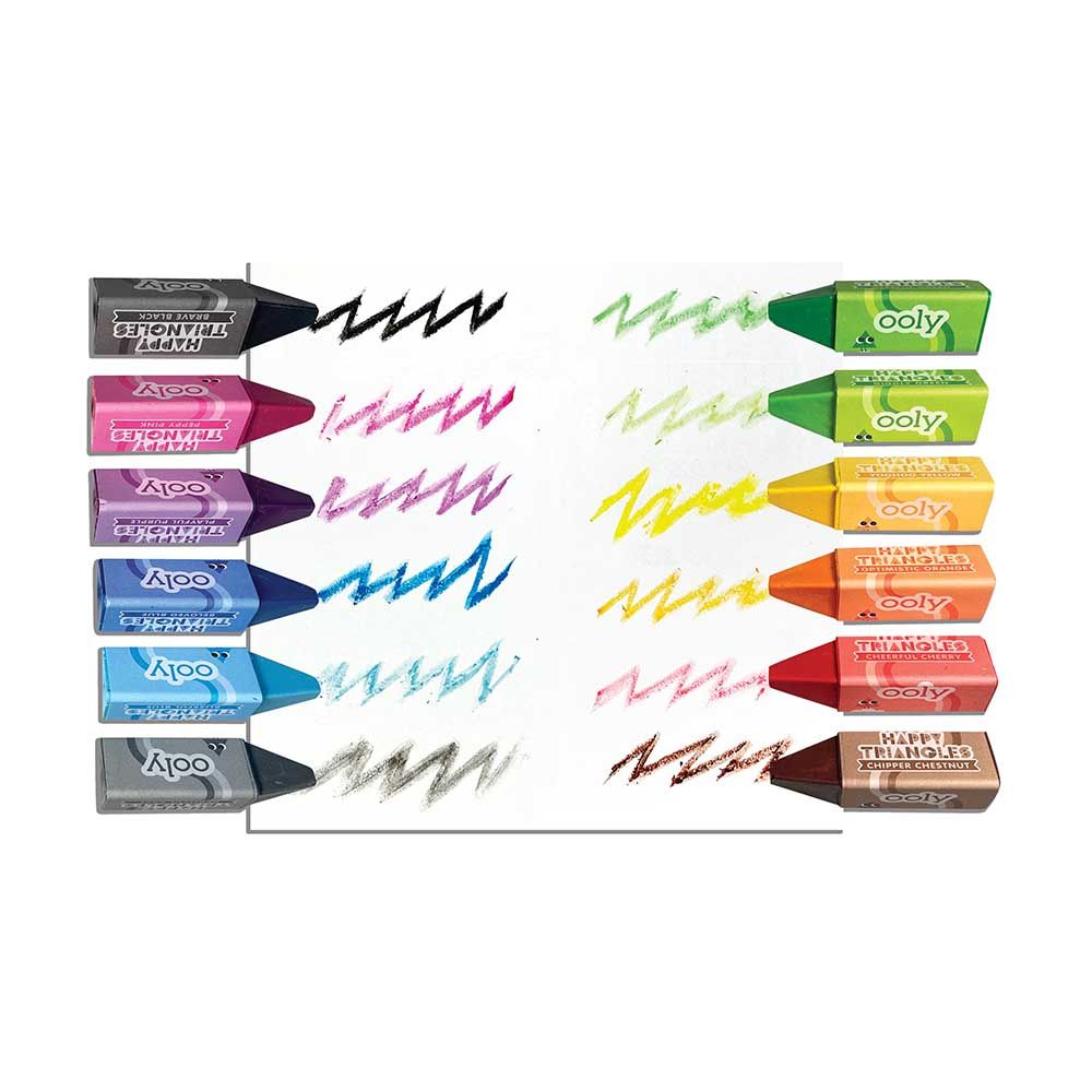 Ooly - Happy Triangles Jumbo Crayons - Pack of 12