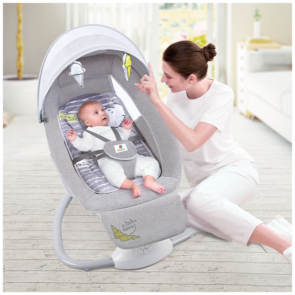 Mastela - 3-In-1 Baby Swing, Bassinet And Cradle - Grey