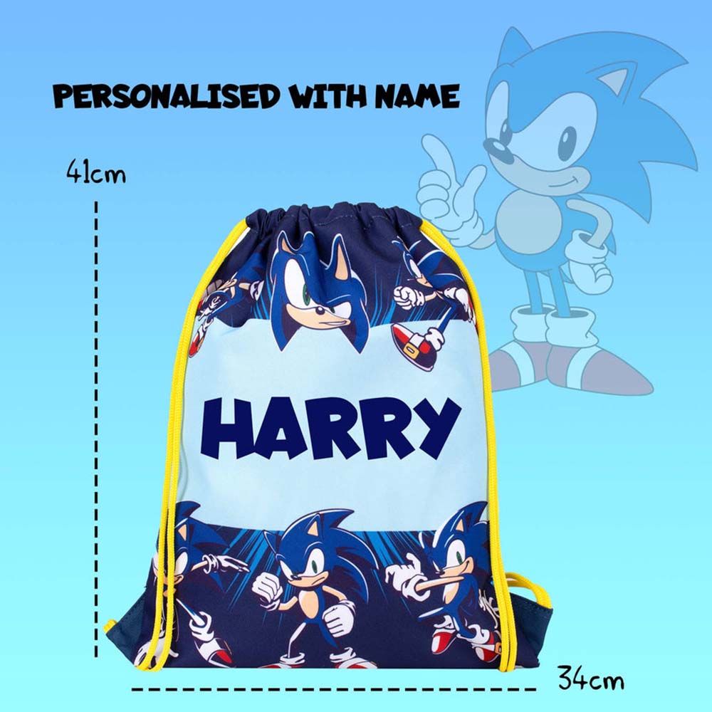 Fringoo - Personalized Drawstring Bag - Sonic the Hedgehog - 16-inch