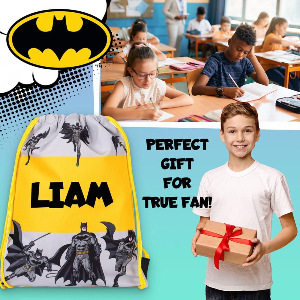 Fringoo - Personalized Drawstring Bag - Batman - 16-inch