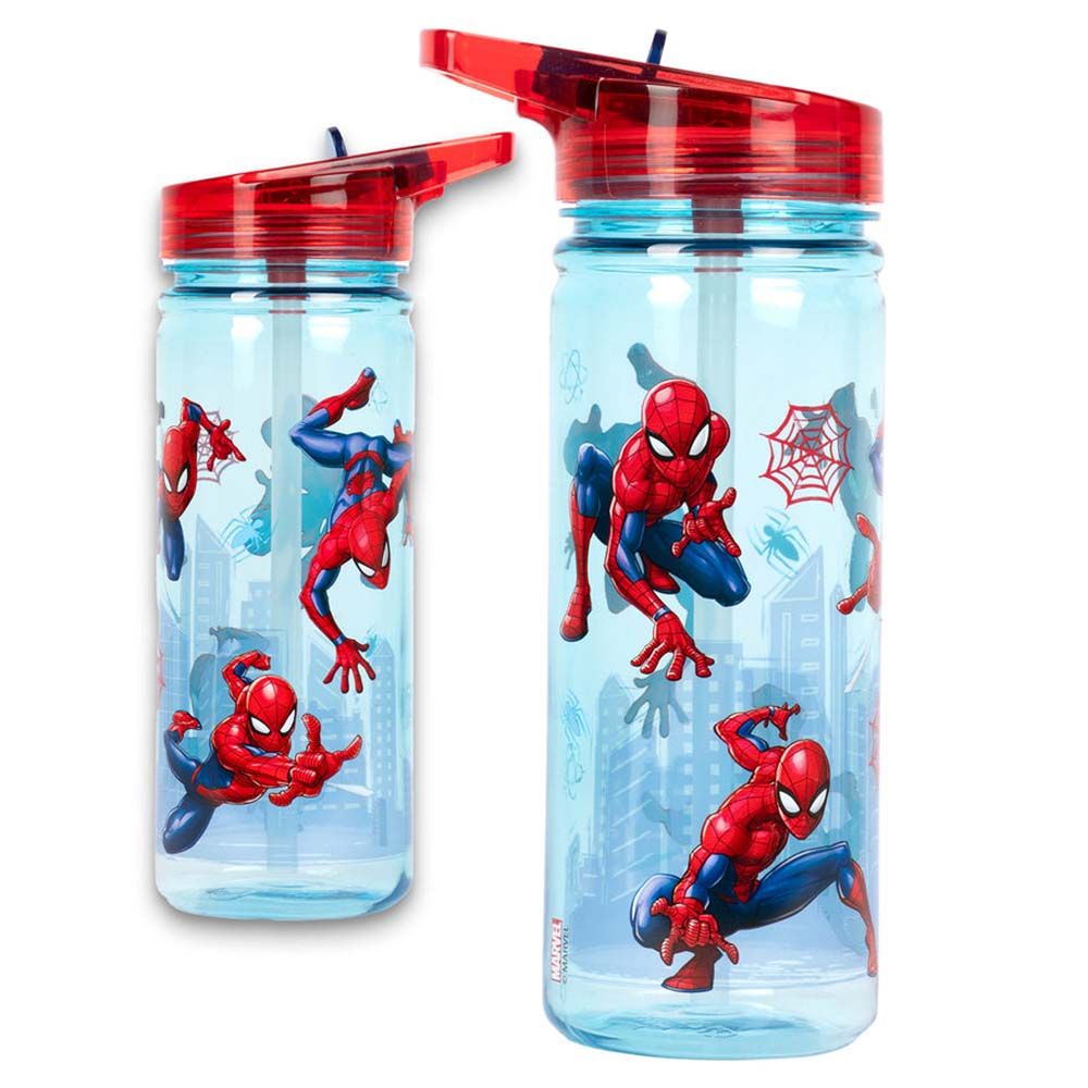 Fringoo - Plastic Bottle w/ Straw - Spiderman- 580 ml