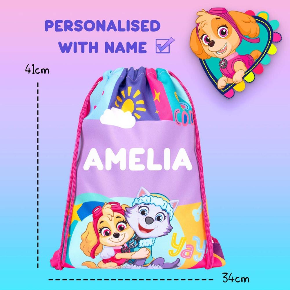 Fringoo - Personalized Drawstring Bag - Paw Patrol Skye - 16-inch