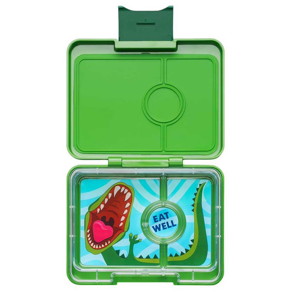 Yumbox - Dinosaur 3 Compartments Snack Box - Jurassic Green