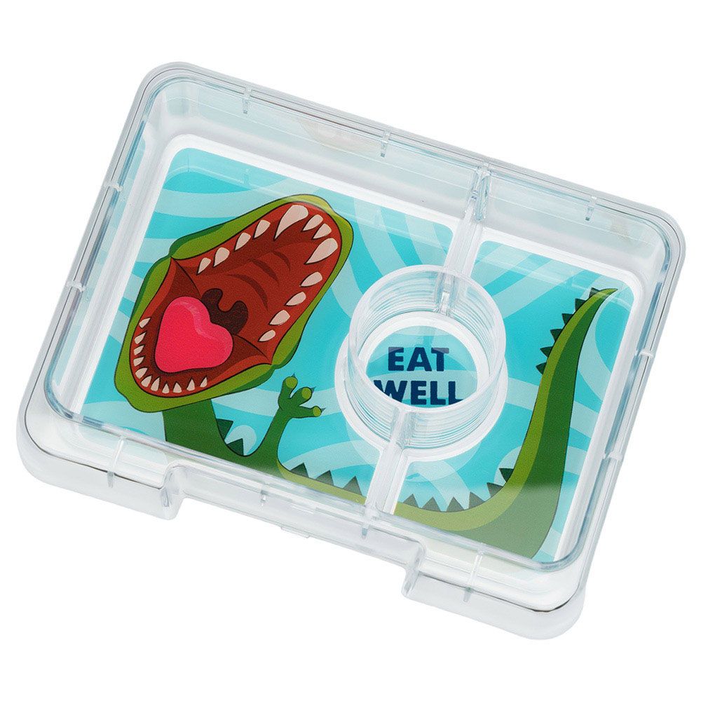 Yumbox - Dinosaur 3 Compartments Snack Box - Jurassic Green