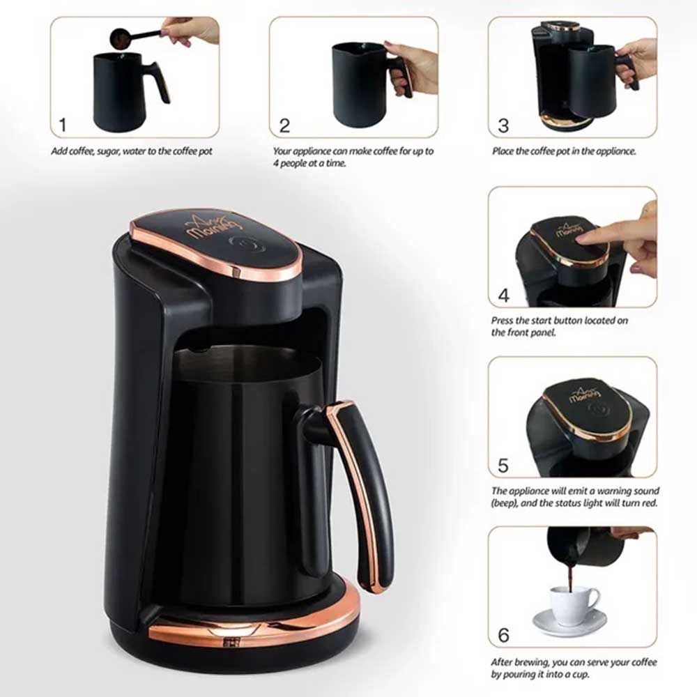 Any Morning - Turkish Coffee Maker With Pot - Black - 400W