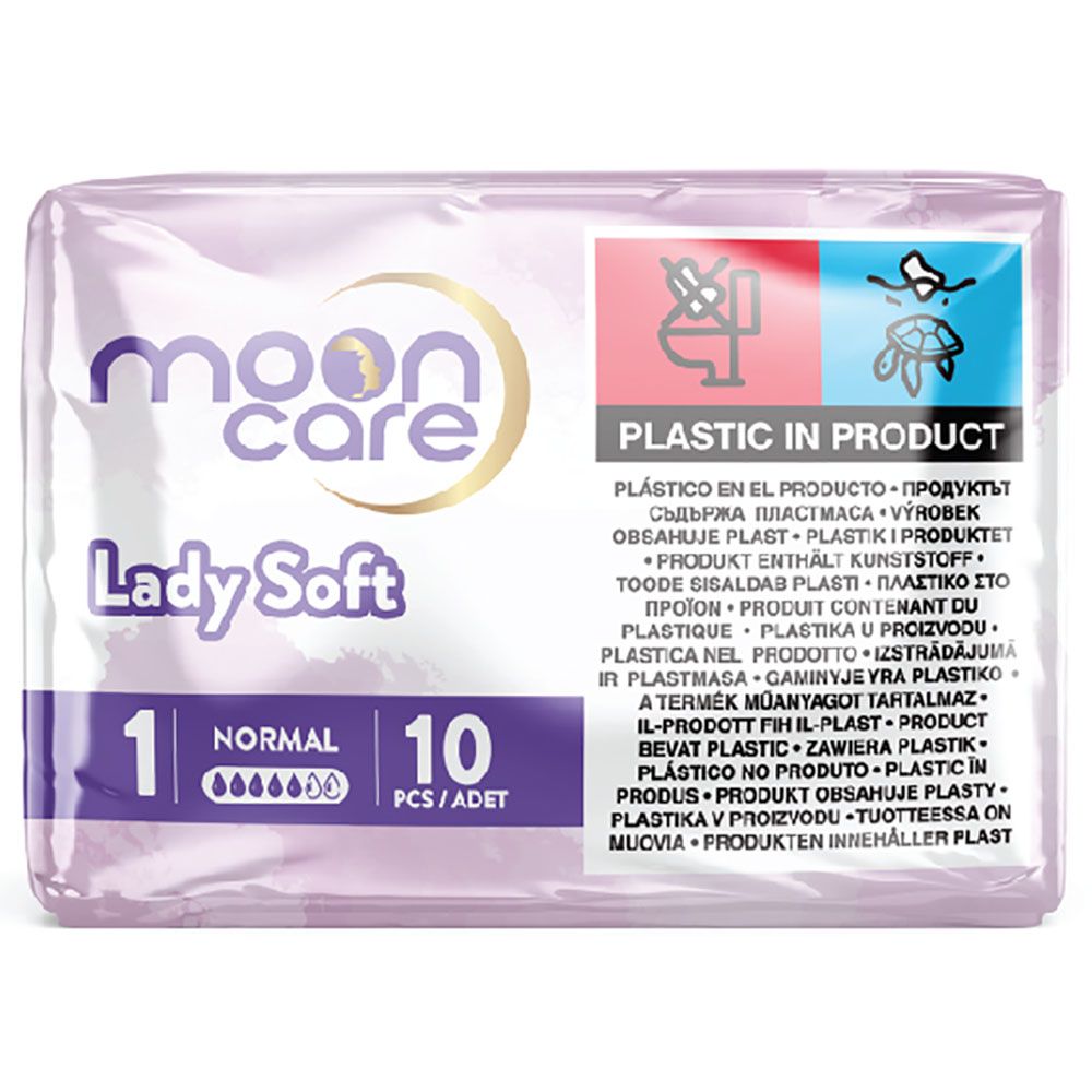 Moon Care - Lady Soft Sanitary Napkin - Normal - White - 10pcs