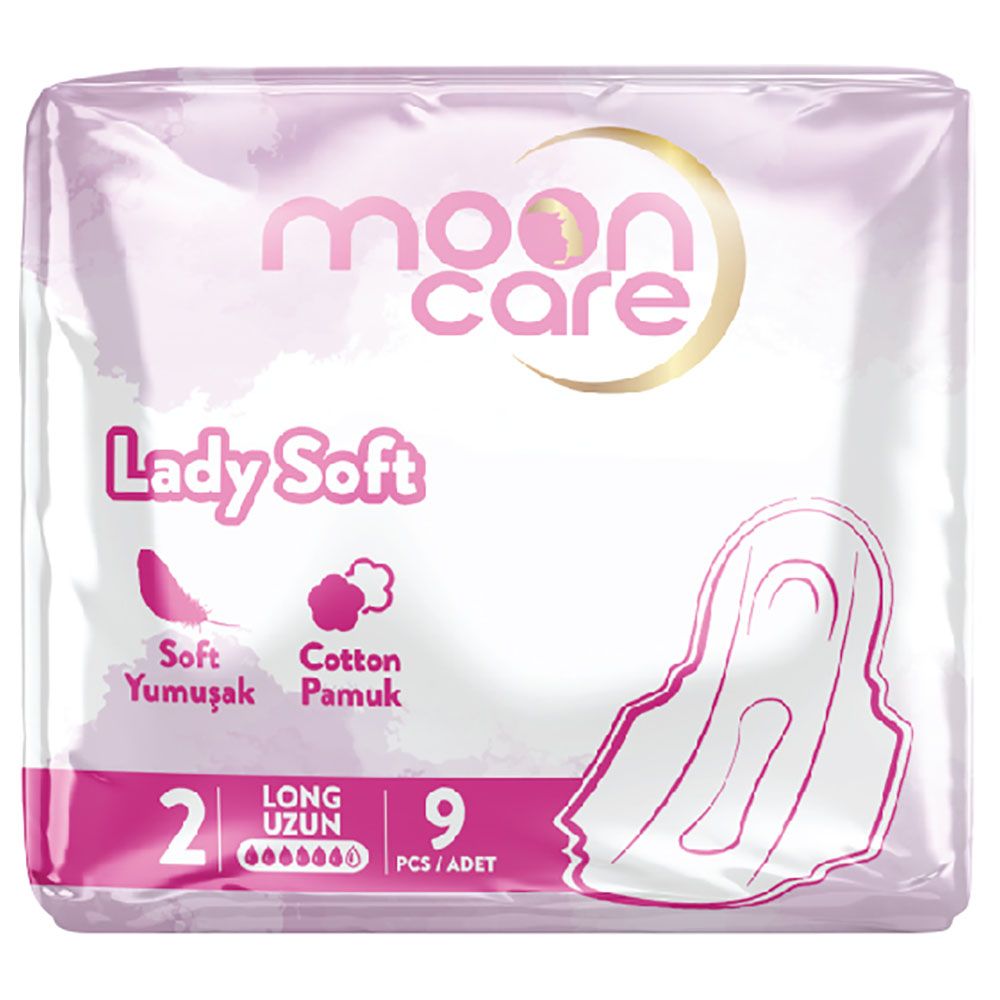 Moon Care - Lady Soft Sanitary Napkin - Long - White - 9pcs