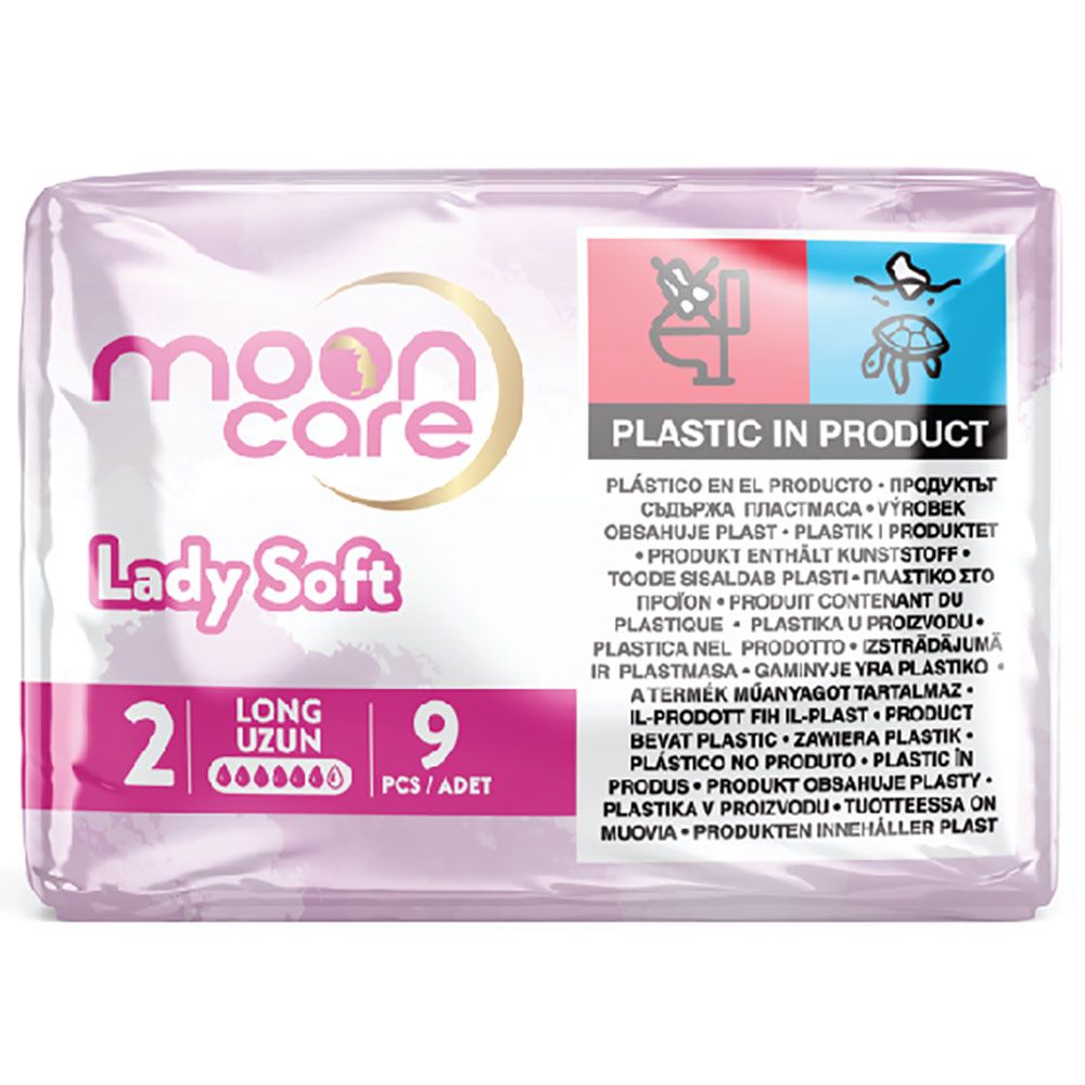 Moon Care - Lady Soft Sanitary Napkin - Long - White - 9pcs