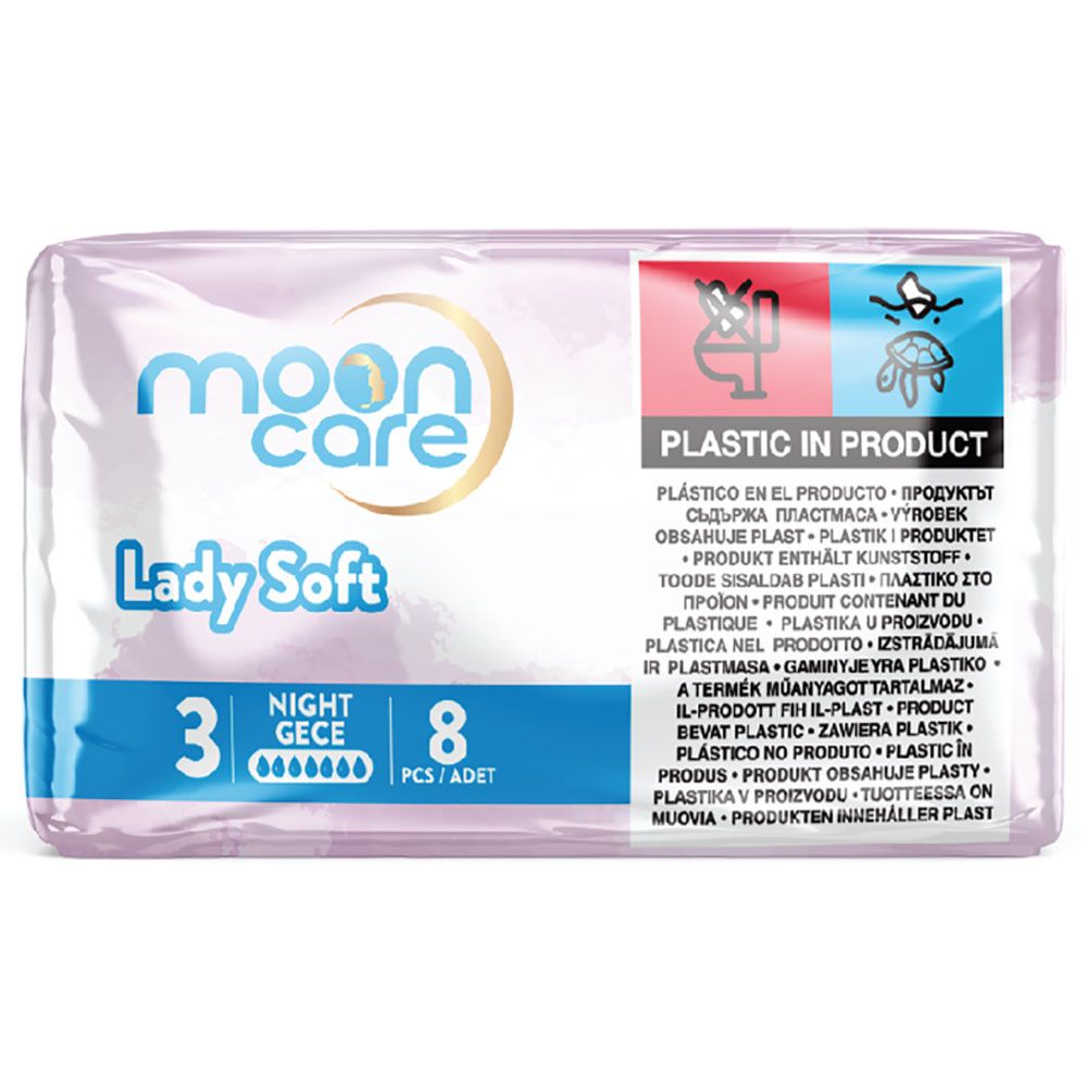 Moon Care - Lady Soft Sanitary Napkin - Night - White - 8pcs