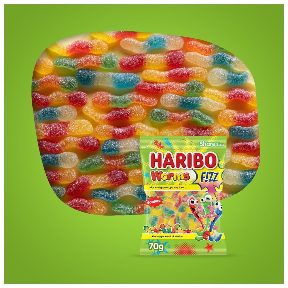 Haribo - Fizz Worms Gummy Candy - 70 g