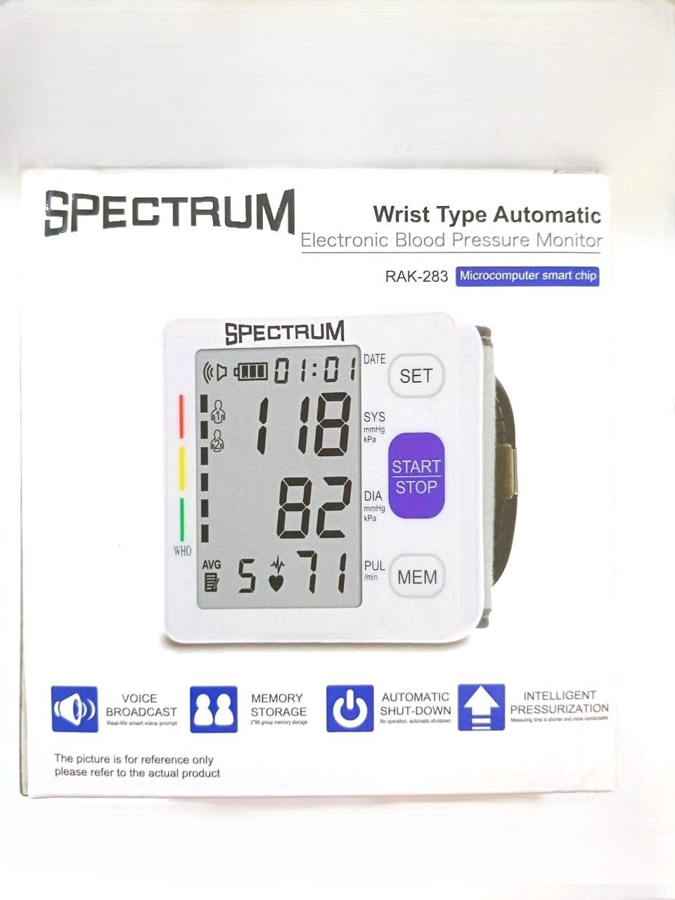 Spectrum - Wrist Type Automatic Electronic Blood Pressure Monitor