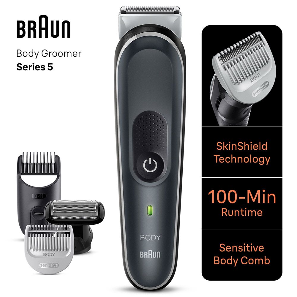 Braun - Series 5 Body Groomer With 4 Grooming Tools - Grey