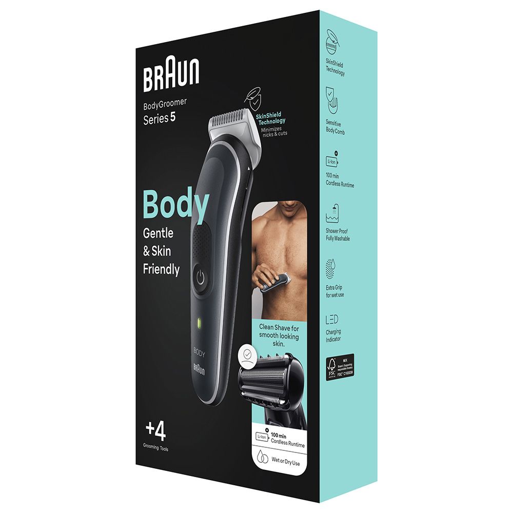 Braun - Series 5 Body Groomer With 4 Grooming Tools - Grey