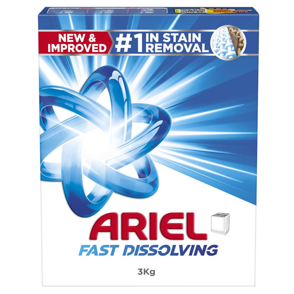 Ariel - Fast Dissolving Laundry Detergent Powder - 3 Kg