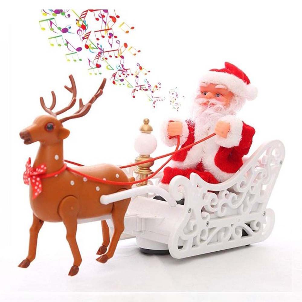 Galaxy Bubbles - Reindeer Pulling Carriage w/ Santa Claus Christmas Decoration