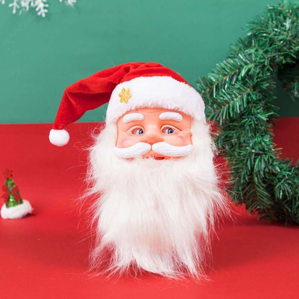 Galaxy Bubbles - Funny Santa Claus Singing Head Christmas Decoration