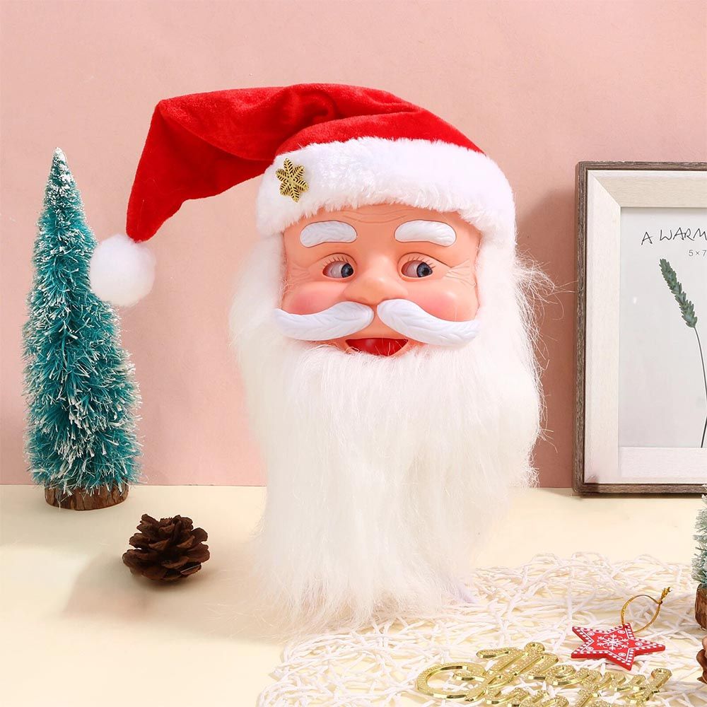 Galaxy Bubbles - Funny Santa Claus Singing Head Christmas Decoration