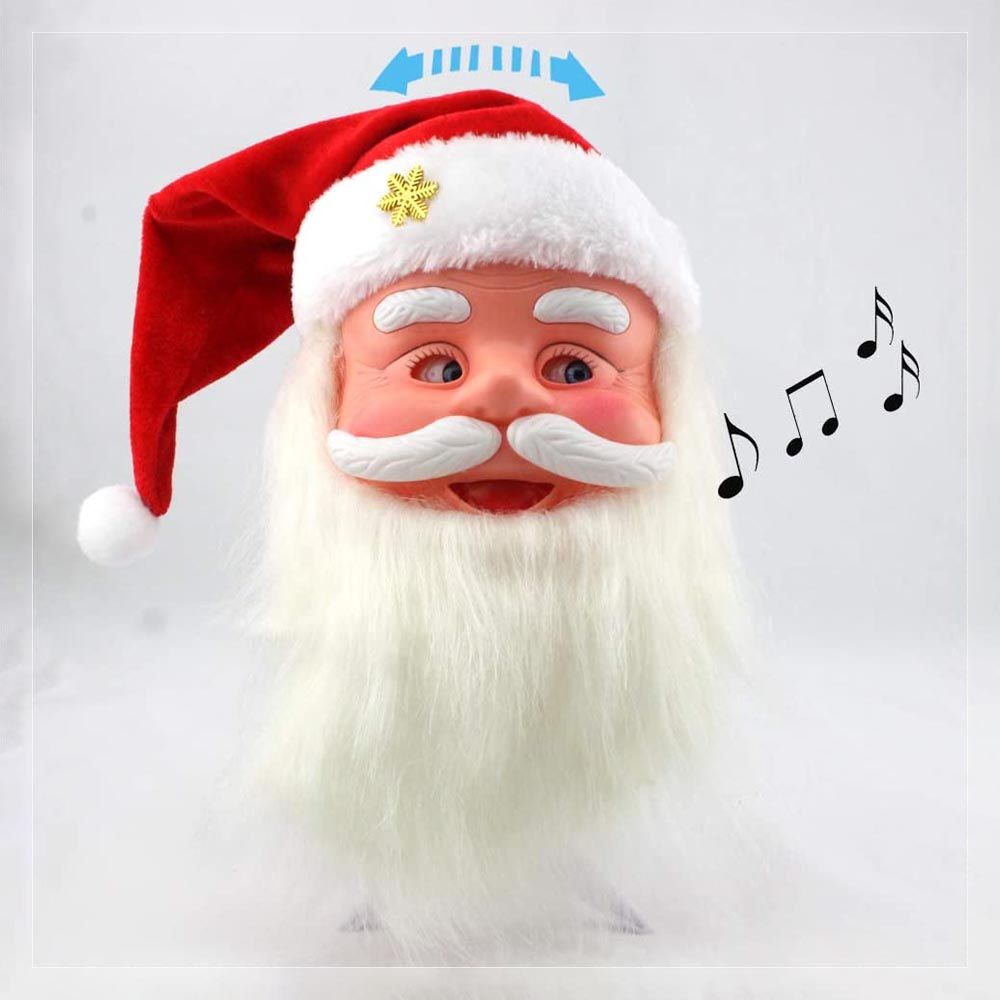 Galaxy Bubbles - Funny Santa Claus Singing Head Christmas Decoration