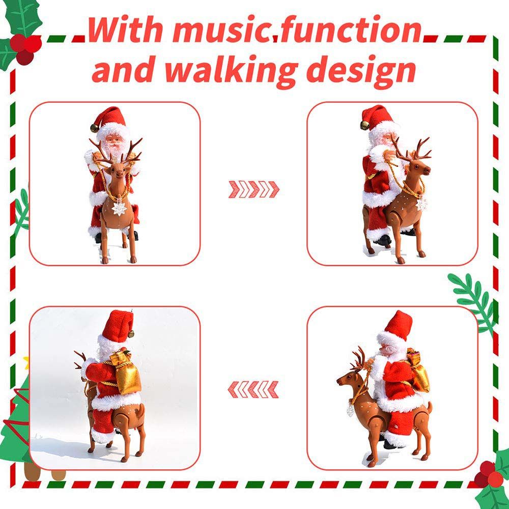 Galaxy Bubbles - Reindeer Riding Santa Claus Christmas Decoration