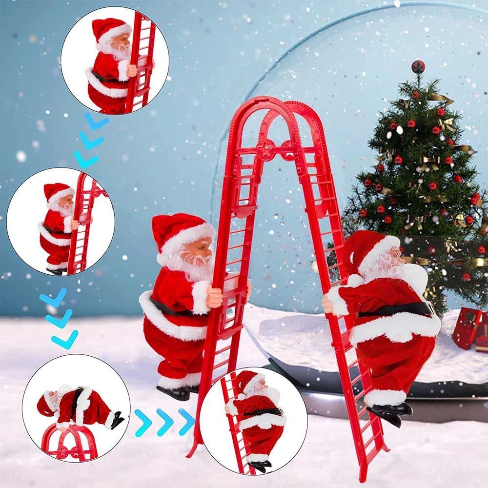 Galaxy Bubbles - Santa Claus Climbing Ladder Rope Christmas Decoration