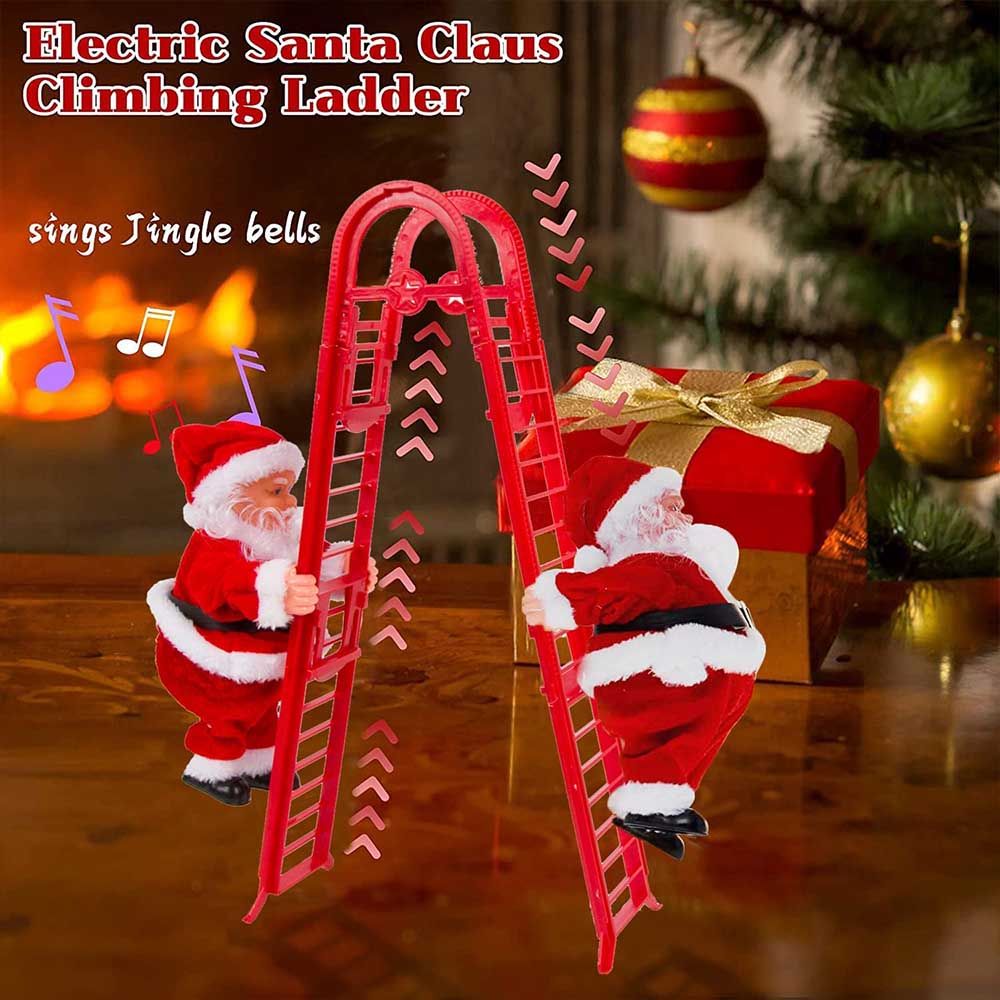 Galaxy Bubbles - Santa Claus Climbing Ladder Rope Christmas Decoration