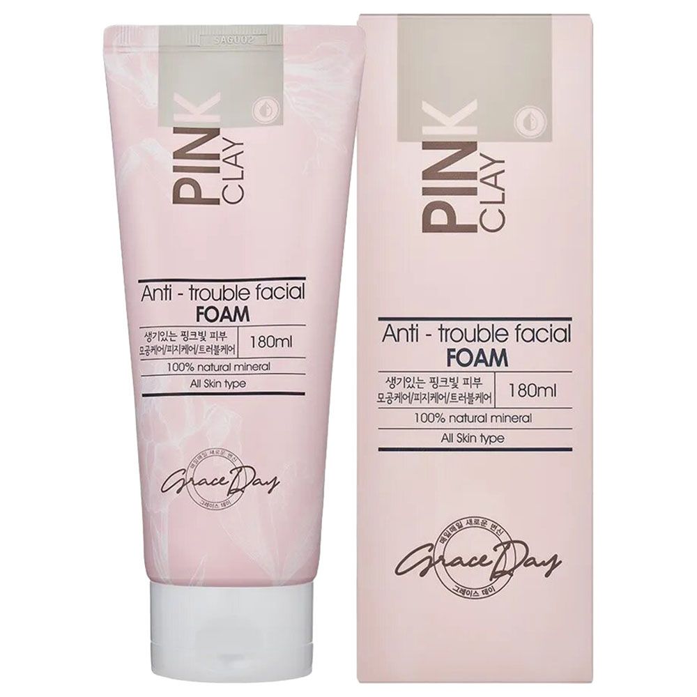 Grace Day - Pink Clay Anti-Trouble Facial Foam - 180ml