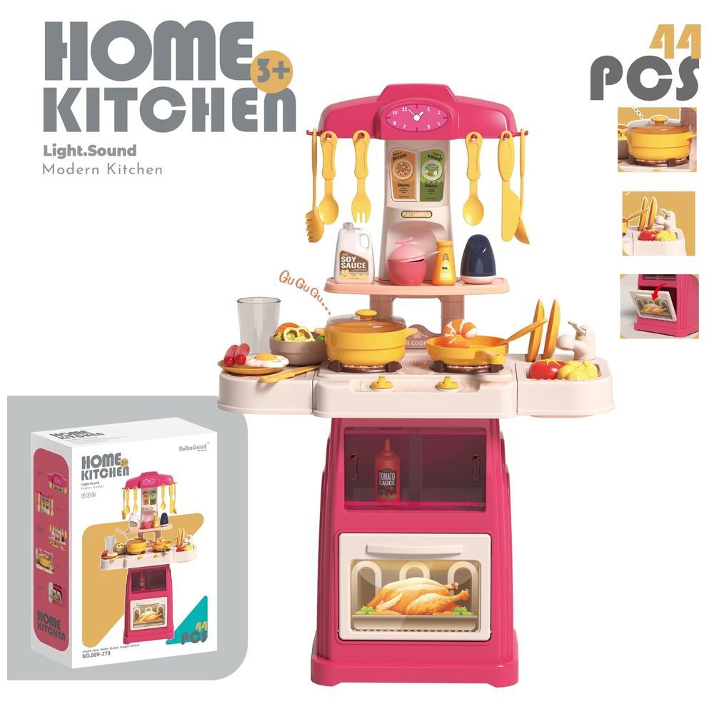 Little Angel - Kid's Kitchen w/ Light & Sound Toys Playset - 44pcs