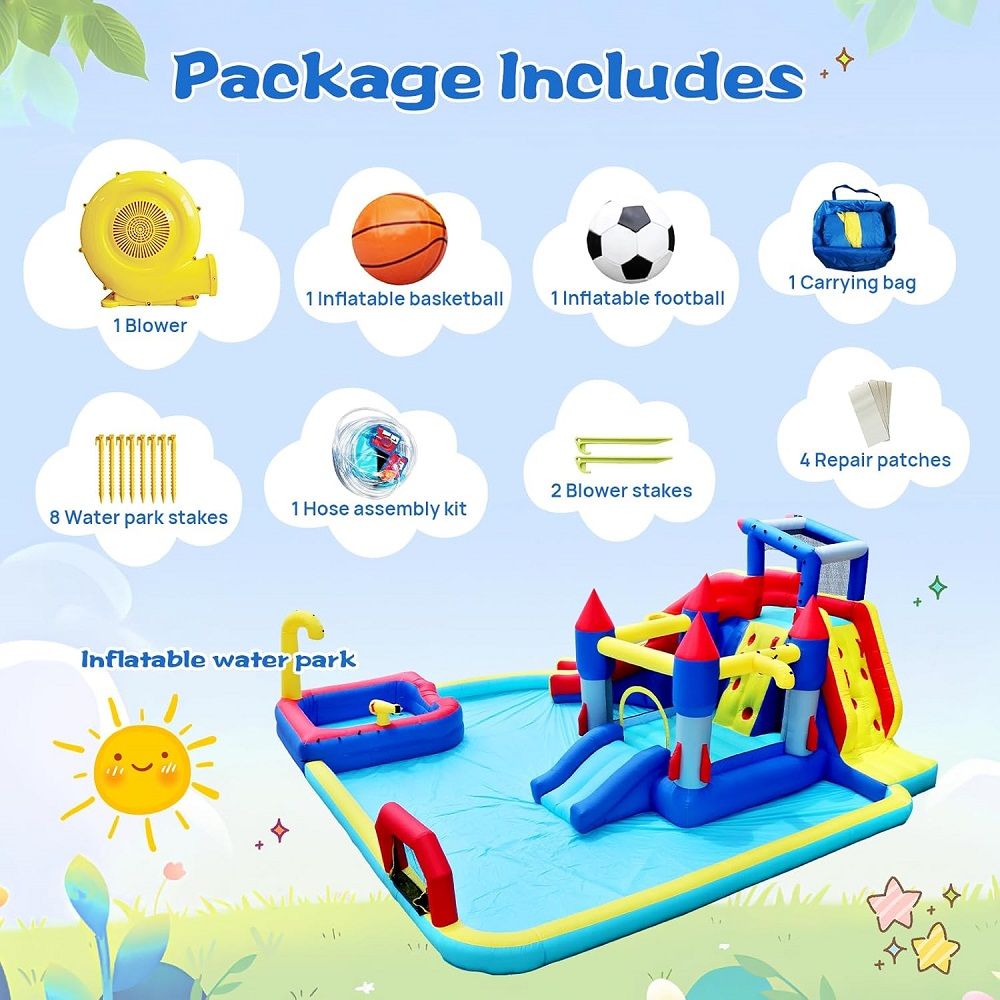 Megastar - 10-In-1 Inflatable H20 Water Fight Bounce House Water Park