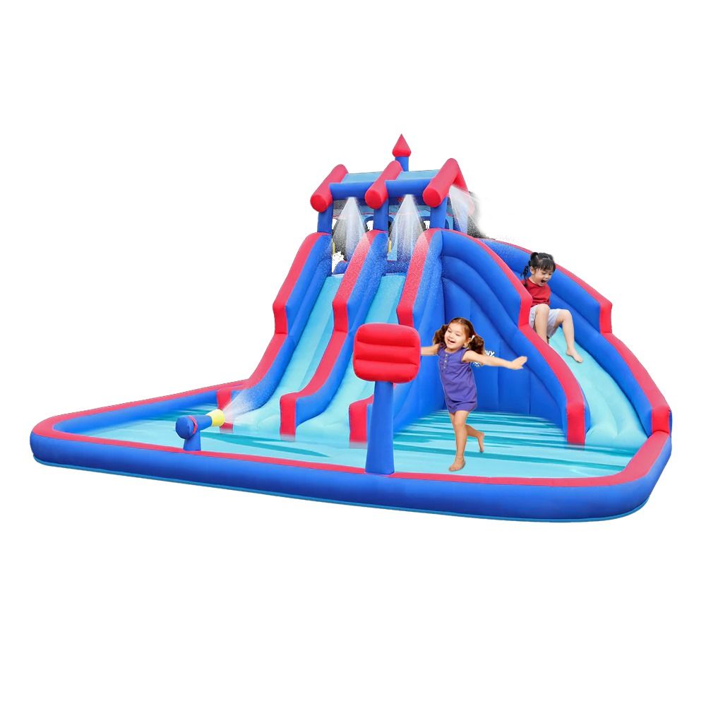 Megastar - Inflatable Water lagoon Park with Water Slides And Basketball Hoop - Blue