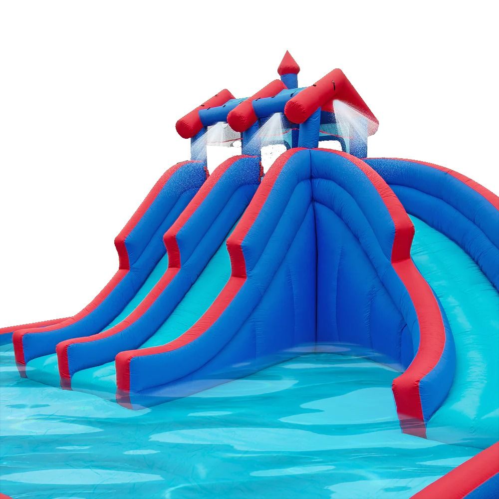 Megastar - Inflatable Water lagoon Park with Water Slides And Basketball Hoop - Blue