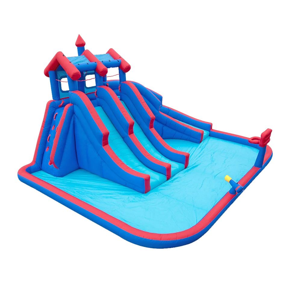 Megastar - Inflatable Water lagoon Park with Water Slides And Basketball Hoop - Blue