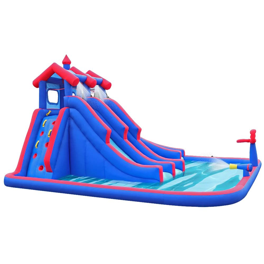 Megastar - Inflatable Water lagoon Park with Water Slides And Basketball Hoop - Blue