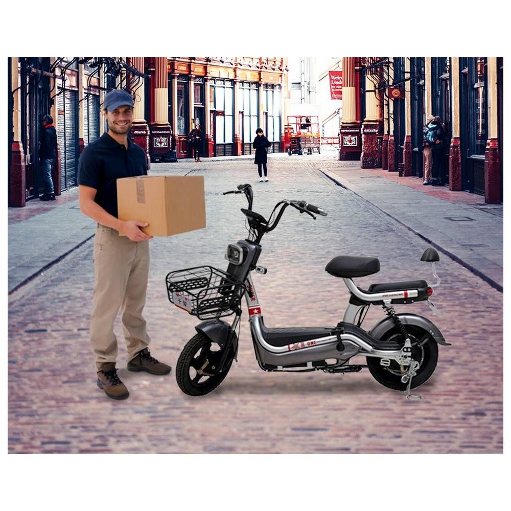 Megawheels - Power Shopper The Ultimate Grocery Pedal Assist E-Bike - Black